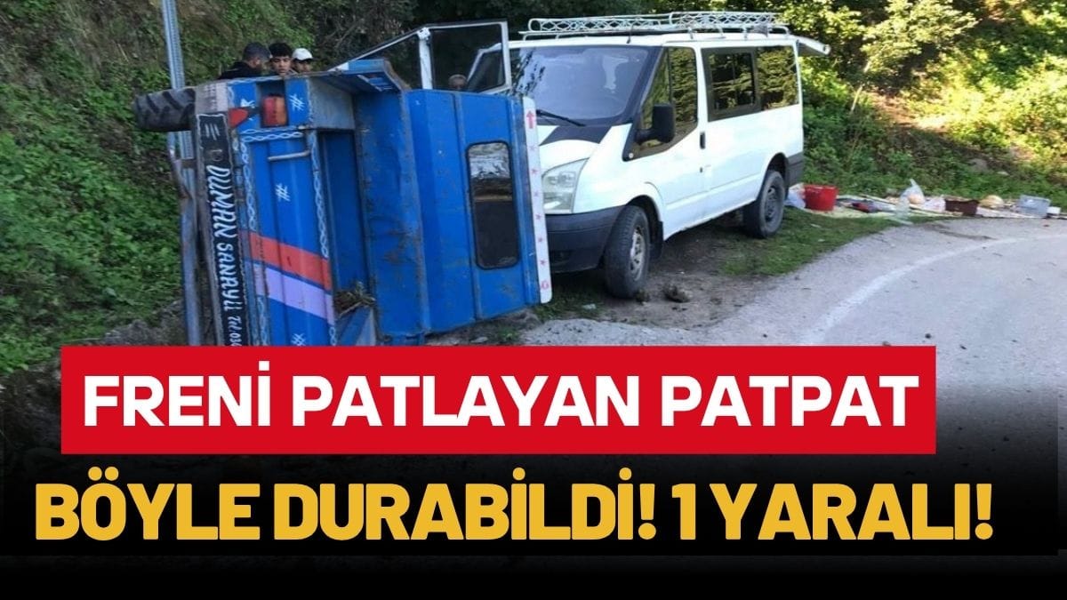 Freni Patlayan Patpat Minibüse Çarptı (1 Yaralı)