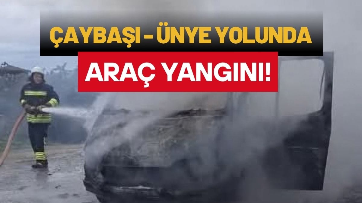 Çaybaşı’nda Arıza Yapan Araçta Yangın Çıktı!